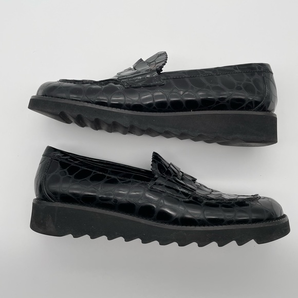 Donald J. Pliner women’s croc embossed black Hope slip on loafer in size 8 - Picture 9 of 10